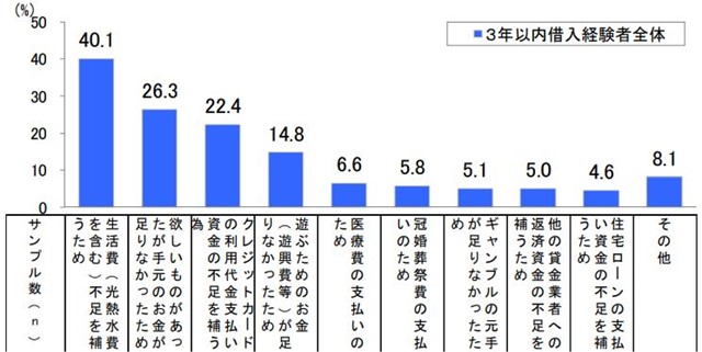 お金を借りる理由の金融庁調査図